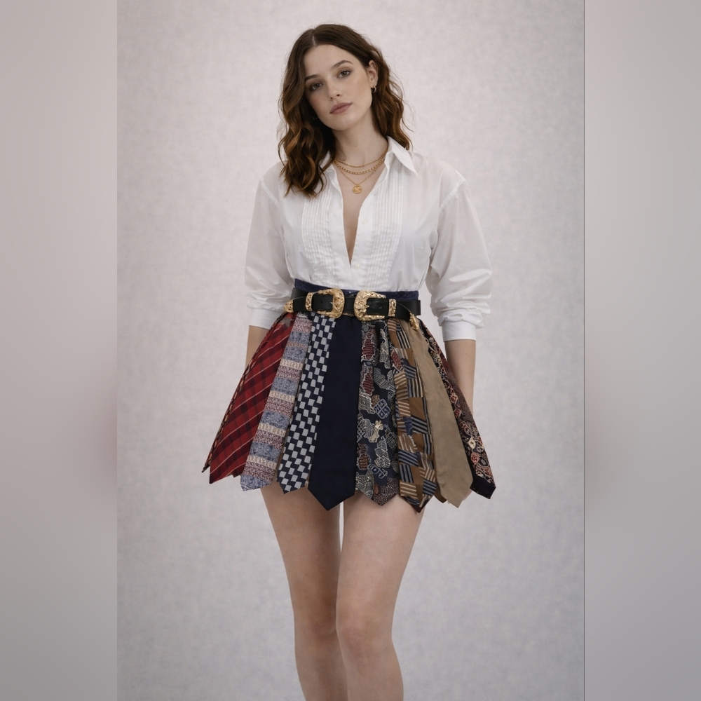 Custom Vintage Tie Skirt | Handmade Upcycled One of a Kind